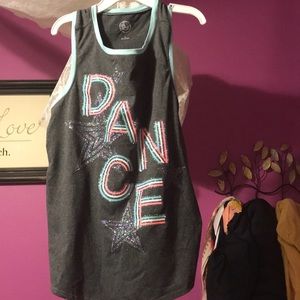 grey “dance” kids tank